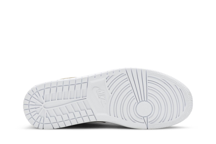 Wmns Air Jordan 1 ретро ниско бяло метално злато