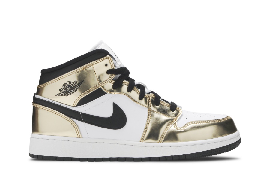 Air Jordan 1 Mid Se Gs Metalic Gold