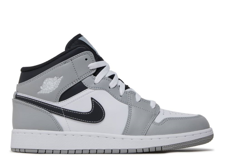 Air Jordan 1 Mid Gs-light Smoke Grey