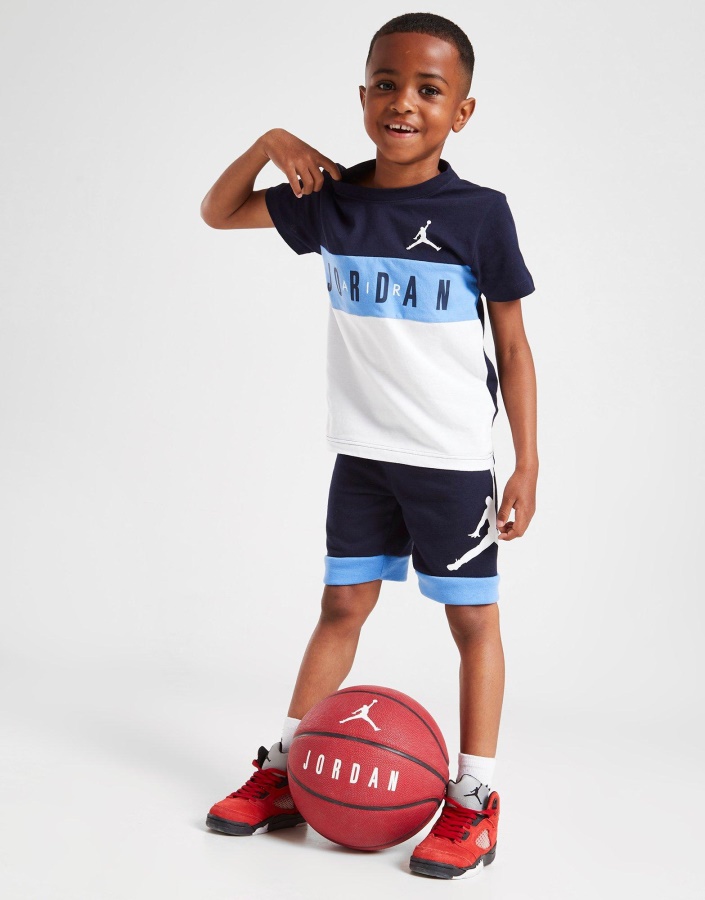 комплект тениска/къси панталони Jordan Color Block детски син