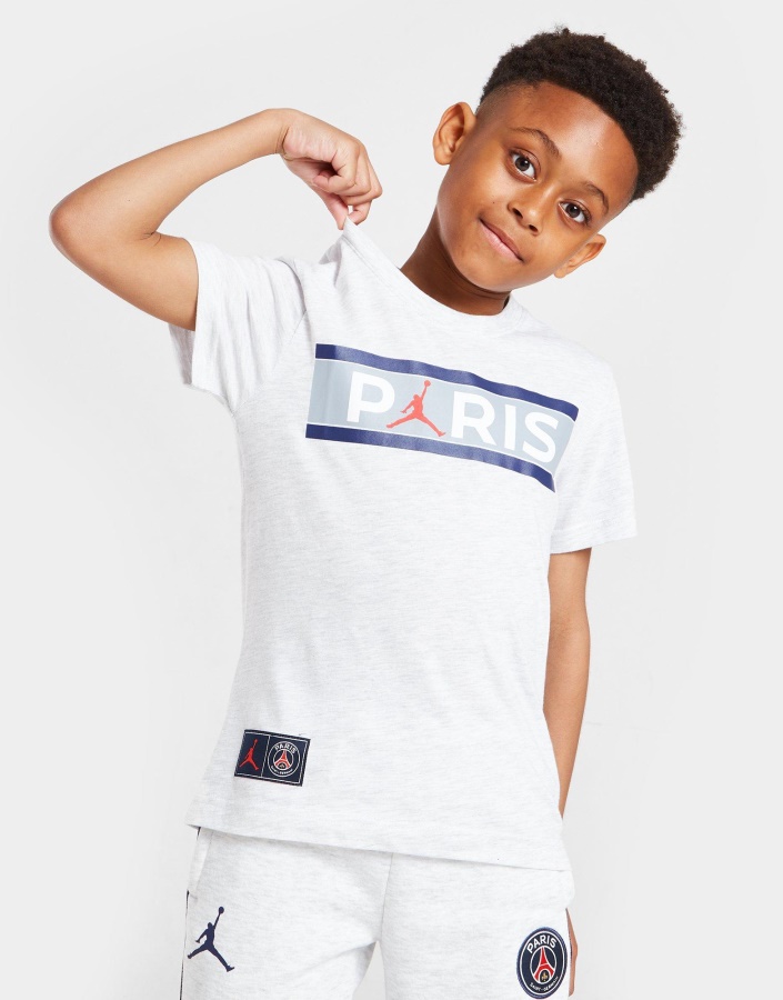 йордания париж сен жермен надпис тениска деца сиво