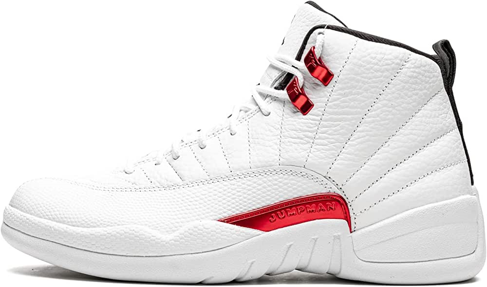 Air Jordan 12 ретро обувки мъжки бяло-университет червено-черно