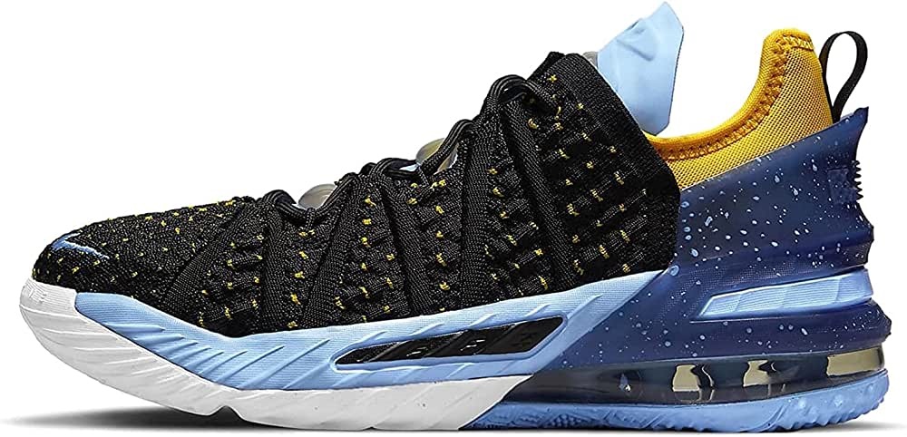 Air Jordan баскетболни обувки Nike Kids Lebron 18(gs) Black-university Gold-blue Coast