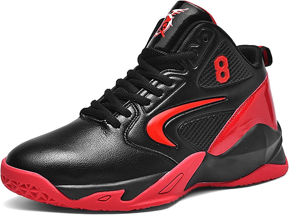 мъжки баскетболни обувки, високи дишащи маратонки против хлъзгане Air Jordan Red