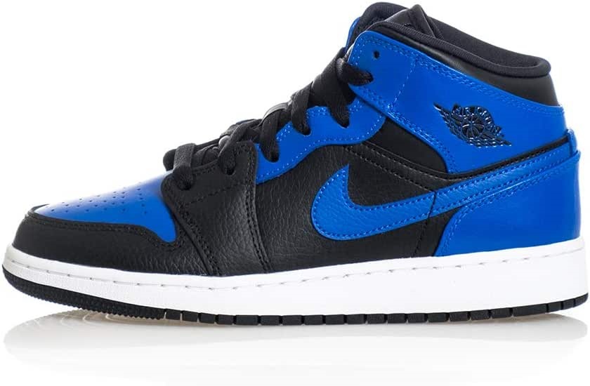 Youth Air Jordan 1 Mid Gs 554725 Hyper Royal-черно