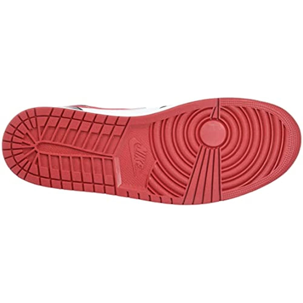 Youth Air Jordan 1 Mid Gs 554725 бяло-фитнес червено-черно